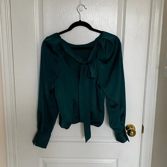 Dynamite Romy Open-Back Satin Blouse - Picture 7 of 10